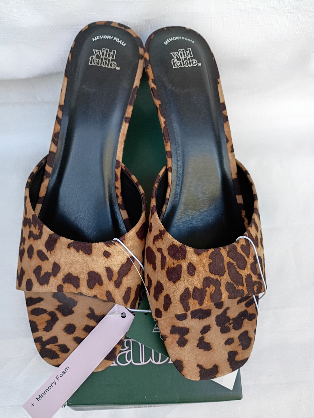 Wild Fable  Leopard Print Kitten Heel Mules - Brown & Black Size 9 - Picture 2 of 11